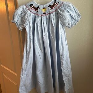 Smocked dress with horses, Aunt Polly’s size 4